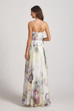 backless chiffon floral bridesmaid dresses