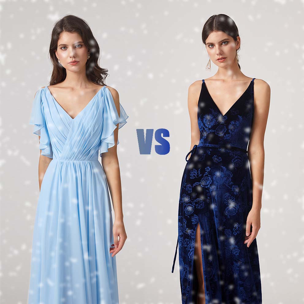 Chiffon or Velvet Bridesmaid Dresses for Winter?