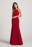 red bridesmaid dress floor length affordable