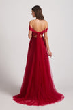 open back tulle bridesmaid gowns