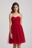 affordable short tulle bridesmaids dresses