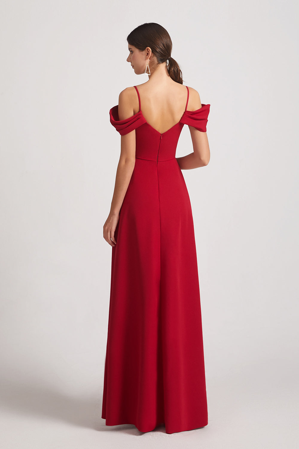 low cut back bridesmaid gowns