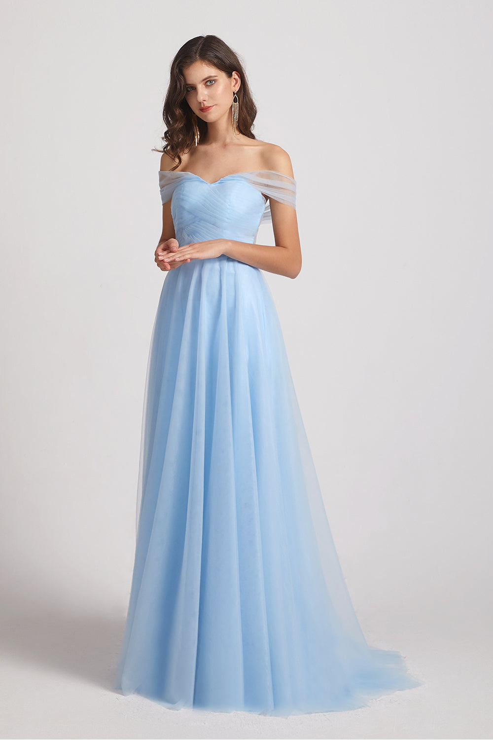 convertible blue tulle  bridesmaid dress