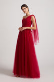 convertible a-line tulle maid of honor dresses