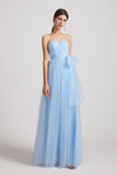 Strapless Sweetheart Floor Length Convertible Tulle Bridesmaid Dresses (AF0188)