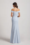 off-shoulder trumpet bridesmaid dress
