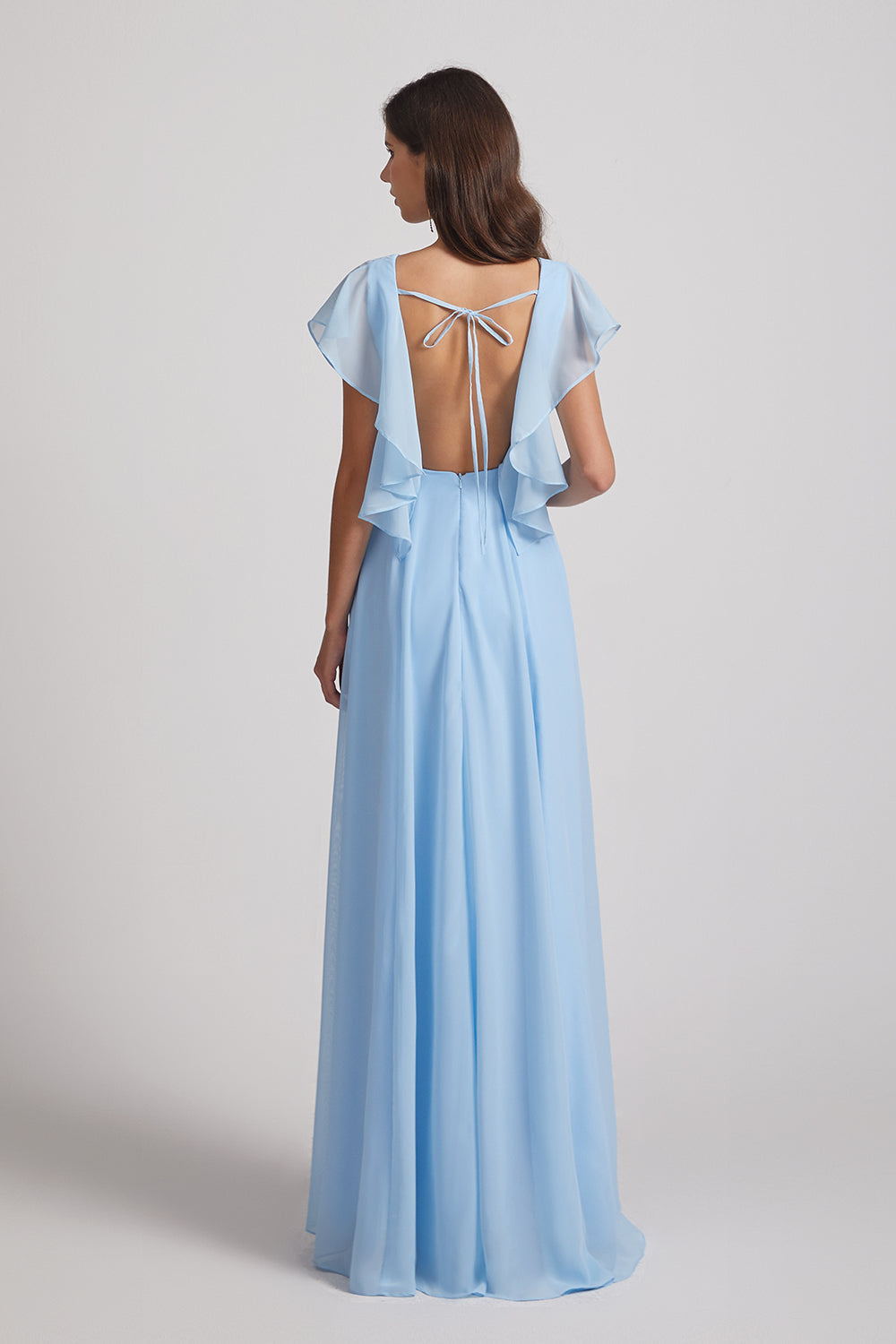 backless lace-up gown