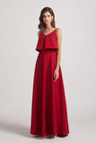 long red bridesmaid dress