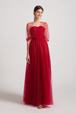 sweetheart a-line tulle bridesmaid dress