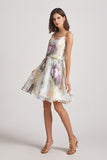 A-line floral maid of honor dresses