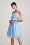 two pieces a-line chiffon maid of honor dresses