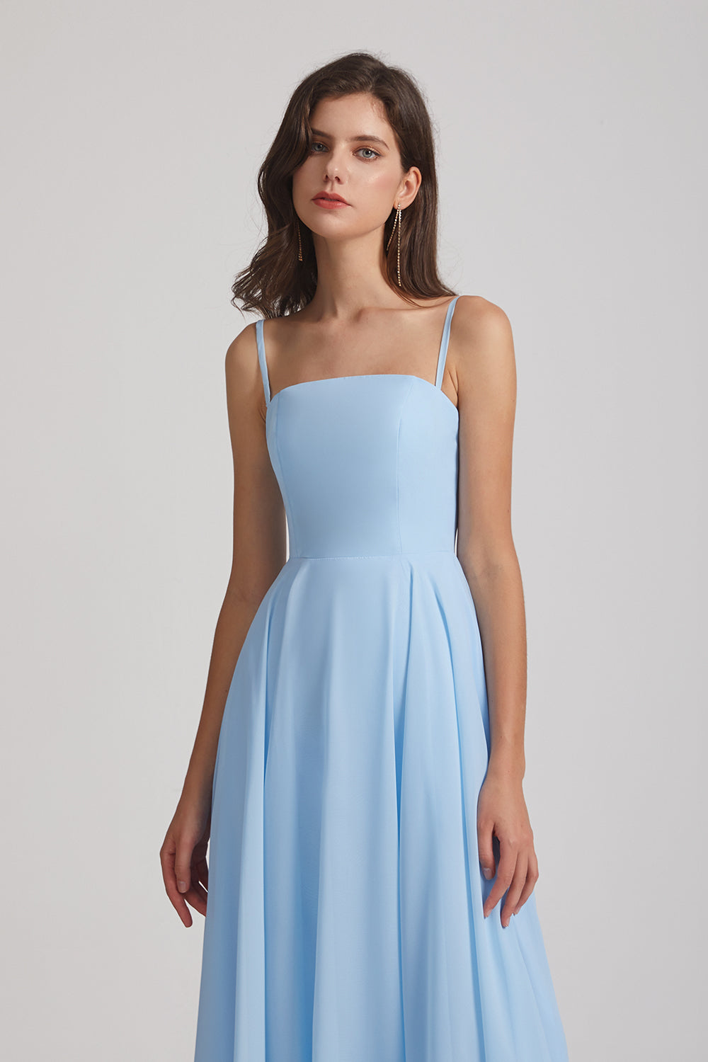 light blue chiffon bridesmaid  dresses