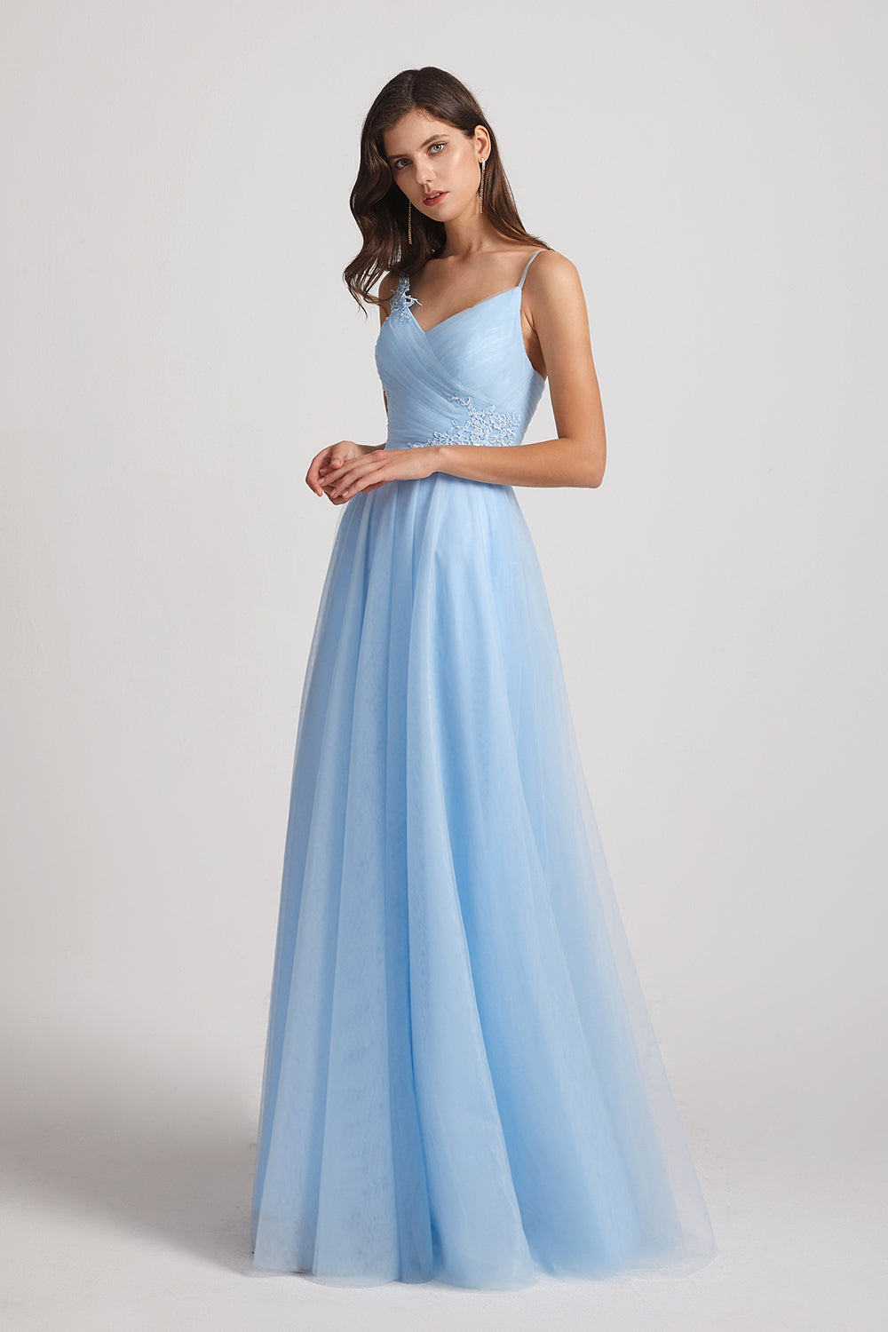 Baby Blue Tulle Bridesmaid Dresses
