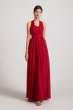 convertible a-line pleated chiffon bridesmaid gowns