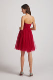 strapless open back short gowns