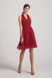 convertible red chiffon  bridesmaid dress