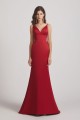Sexy Spaghetti Straps V-Neck Fit and Flare Formal Gown