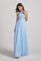 Floor Length Chiffon Bridesmaid Dresses with Criss Cross Neckline