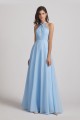 Floor Length Chiffon Bridesmaid Dresses with Criss Cross Neckline