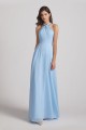 Floor Length Chiffon Bridesmaid Dresses with Criss Cross Neckline