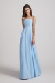 Ruched Spaghetti Straps Blue Chiffon Bridesmaid Dresses