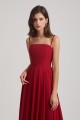 Spaghetti Straps A-Line Chiffon Pleated Bridesmaid Dresses