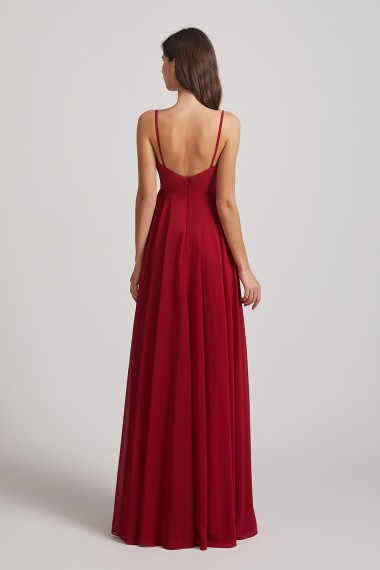 Spaghetti Straps A-Line Chiffon Pleated Bridesmaid Dresses