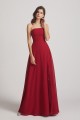 Strapless Chiffon Ruched Slit Long Bridesmaid Dresses