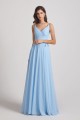 Spaghetti Straps V-Neck Faux Wrap Chiffon Maxi Dresses