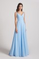 Spaghetti Straps V-Neck Faux Wrap Chiffon Maxi Dresses