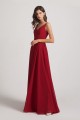 Pleated A-Line Spaghetti Straps V-Neck Chiffon Bridesmaid Dresses