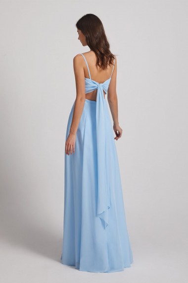 Spaghetti Straps Chiffon Split-side Long Bridesmaid Dresses