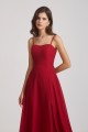 Spaghetti Straps Long Chiffon Bridesmaid Dresses with Side Slit