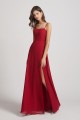 Spaghetti Straps Long Chiffon Bridesmaid Dresses with Side Slit