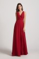 V-Neck Pleated Chiffon Criss-cross Straps Bridesmaid Dresses