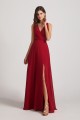 V-Neck Pleated Chiffon Criss-cross Straps Bridesmaid Dresses