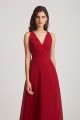 V-Neck Pleated Chiffon Criss-cross Straps Bridesmaid Dresses