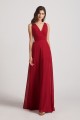 V-Neck Pleated Chiffon Criss-cross Straps Bridesmaid Dresses