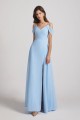 Light Sky Blue A-Line Cold Shoulder Chiffon Bridesmaid Dresses