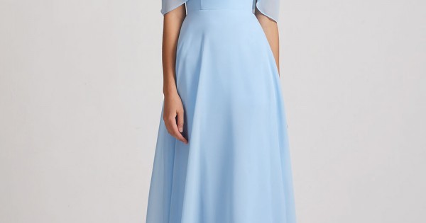 Affordable Flowy Chiffon Long Bohemian Cold Shoulder Bridesmaid Dresses  Online for Sale | AlfaBridal