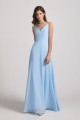 Ruched V-Neck Spaghetti Straps Sleeveless Blue Bridesmaid Dresses