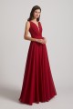 V-Neck Crinkle Sleeveless Chiffon Bridesmaid Dresses