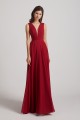 V-Neck Crinkle Sleeveless Chiffon Bridesmaid Dresses