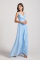Maxi Wrap Singlet Bridesmaid Dresses with Tie Detail and Frills