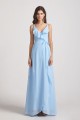 Maxi Wrap Singlet Bridesmaid Dresses with Tie Detail and Frills
