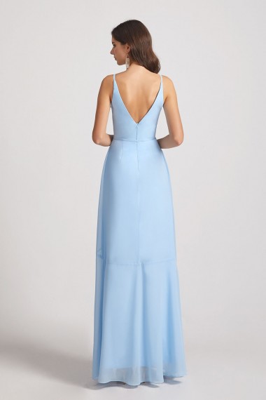 Maxi Wrap Singlet Bridesmaid Dresses with Tie Detail and Frills