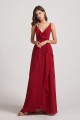 Spaghetti Straps Asymmetrical Frilled Wrap Bridesmaid Dresses