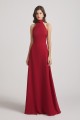 Backless High Neck Halter Chiffon Maxi Dresses