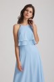 Jewel Ruffle Tiered Sleeveless Chiffon Maxi Dresses