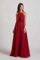 A-line Chiffon Jewel Flounced Top Bridesmaid Dresses